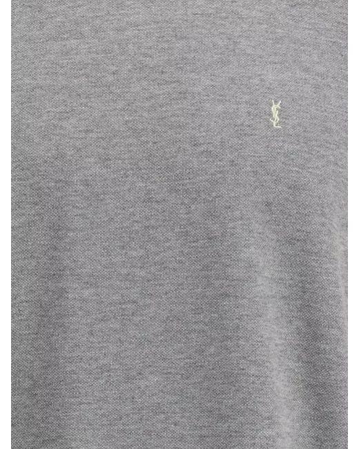 Saint Laurent Gray Cotton Oversized T-Shirt for men