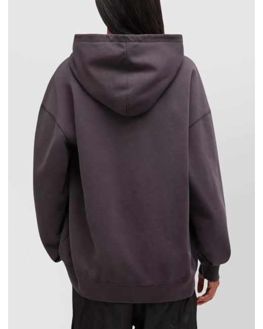 Ganni Purple Organic Cotton Oversized Puppy Print Hoodie