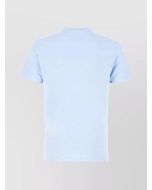 Versace Blue Ribbed Cotton T-Shirt for men