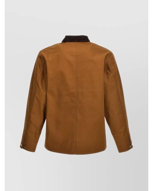 Carhartt Brown 'Michigan' Jacket Buttoned Cuffs for men