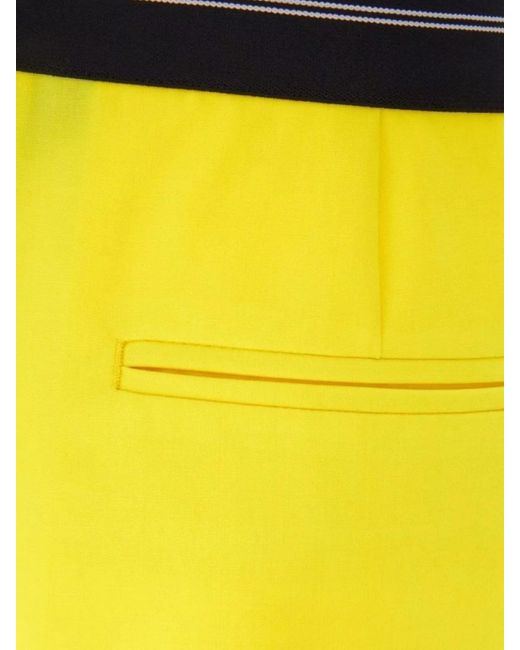 MSGM Yellow Virgin Wool Straight-Leg Trousers