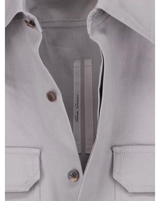 Rick Owens Gray Casual Jacket Buttoned Cuffs Front Flap Pockets for men
