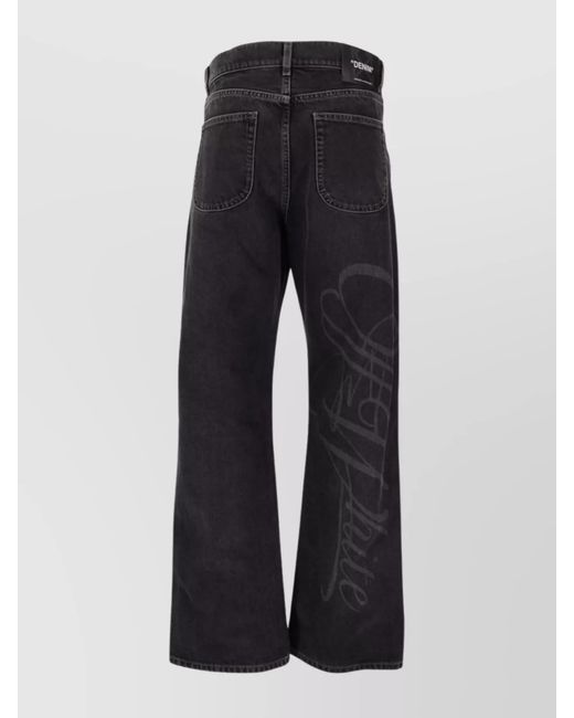 Off-White c/o Virgil Abloh Blue Cotton Wide-Leg Jeans for men