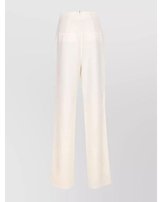 Max Mara White Virgin Wool Tailored Trousers
