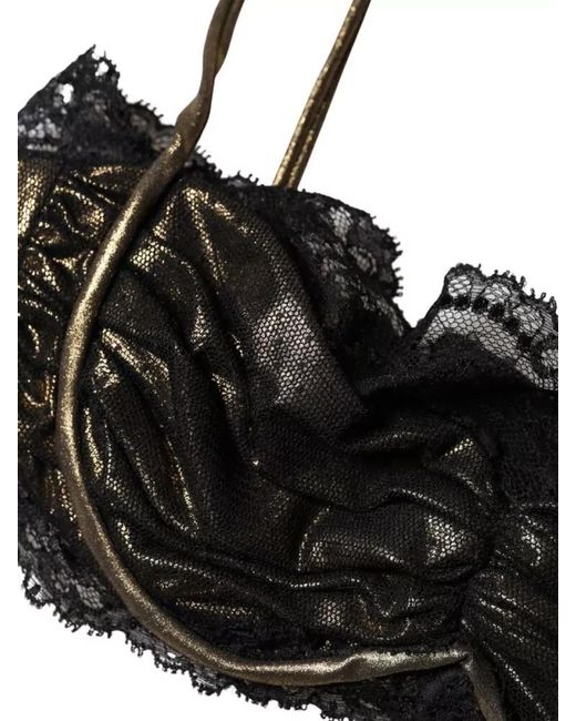 Dolce & Gabbana Black Silk Underwired Balconette Bra