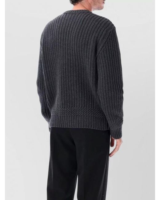 A.P.C. Blue Crew Neck Long Sleeve Knit Sweater Ron for men