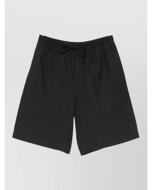 DUNST Black Cotton Blend Pajama Shorts Straight Leg