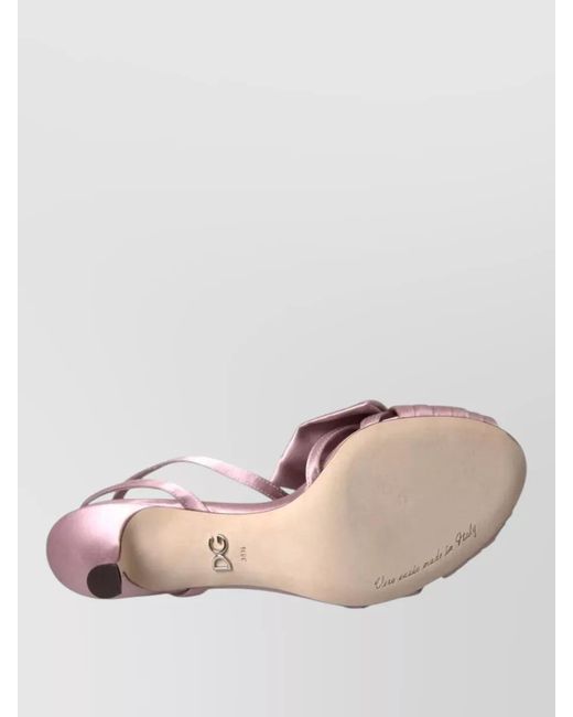 Dolce & Gabbana Pink Silk Crystal-Embellished Sandals