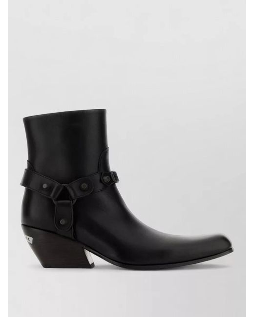 Balenciaga Black Leather Ankle Boots