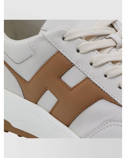 Hogan White Leather And Mesh Low-Top Sneakers for men