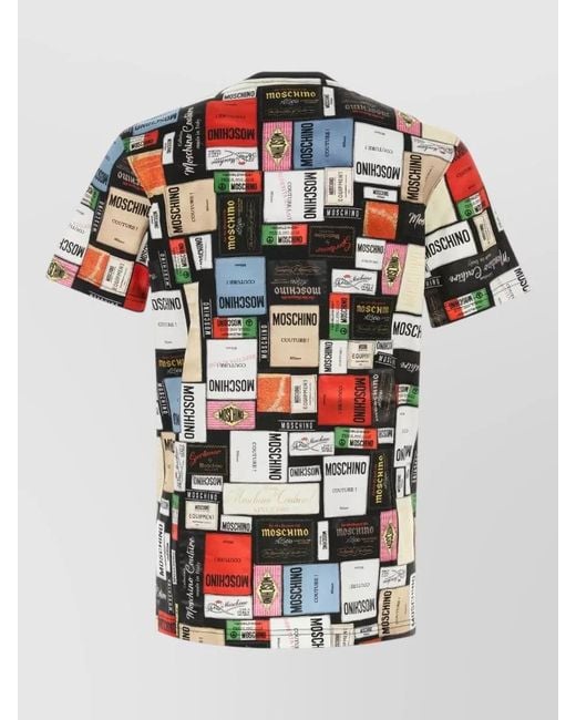 Moschino Multicolor Cotton Crew Neck Regular Fit T Shirt for men