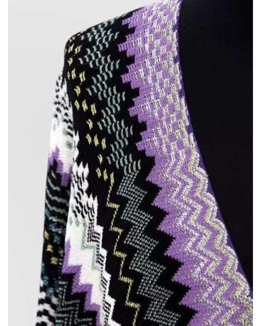Missoni Blue Wool Knit Poncho