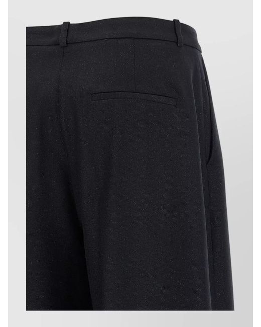 Peserico Blue Virgin Wool High-Rise Wide-Leg Suit Trousers