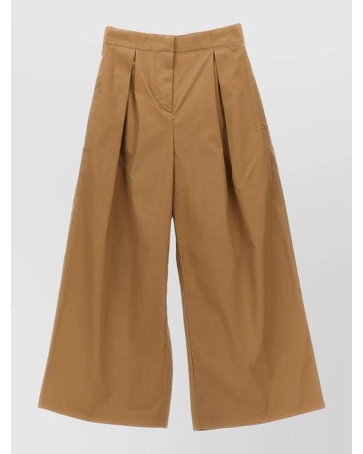 Burberry Natural Hermia Kids Pants Cotton Poplin Wide Leg