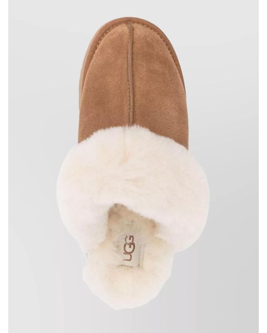 Ugg Brown Shearling-Lined Suede Slippers