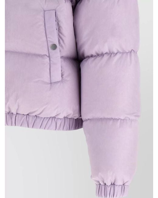 Ienki Ienki Purple Down Jacket High Collar Quilted Design