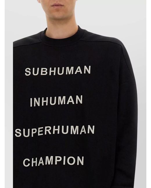 Rick Owens Black Cotton Jumbo Sweatshirt for men