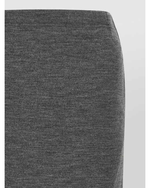 Junya Watanabe Gray Wool Mélange Knee-Length Straight Skirt