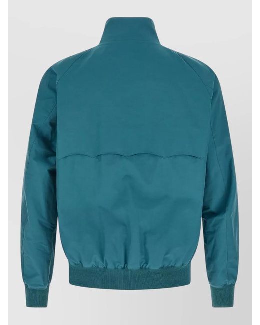 Baracuta Blue G9 Bomber Jacket Buttoned Collar Ribbed Cuffs Hem for men