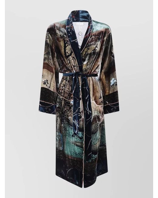 Pierre Louis Mascia Multicolor Kanpur Adana Belted Waist Floral Robe