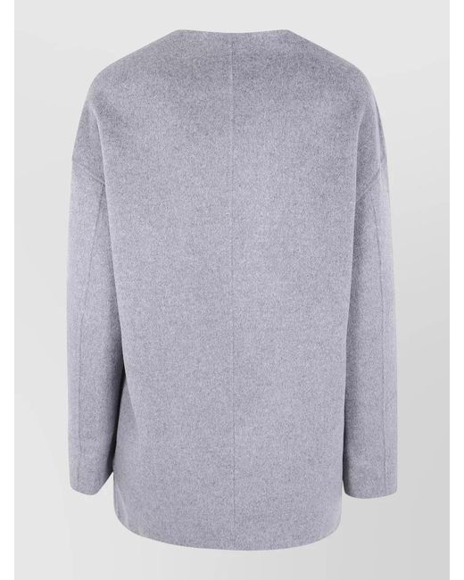 Loulou de Saison Blue Cashmere Wool Single Breasted Coat
