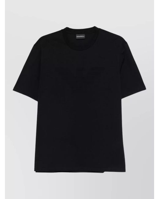 Emporio Armani Black Cotton Logo T-Shirt for men