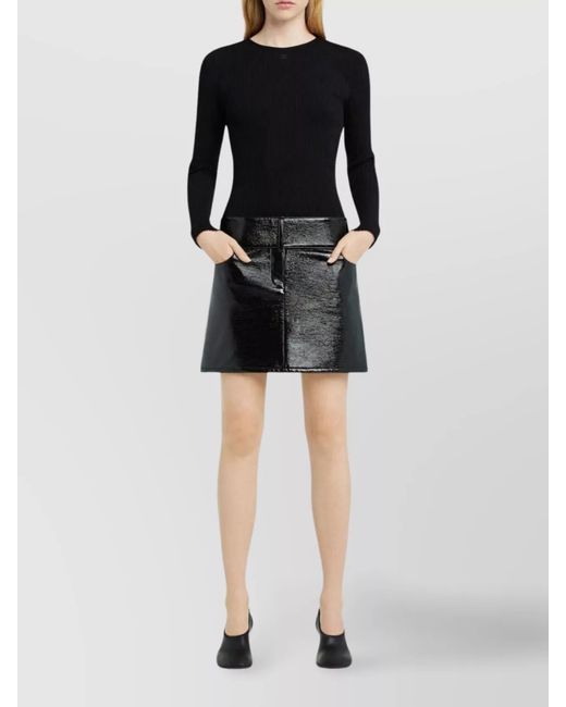 Courreges Black Vinyl Mini Skirt