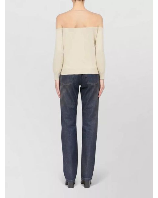 MM6 by Maison Margiela Natural Off Shoulder Cardigan