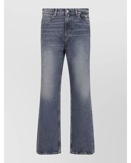 Our Legacy Blue Denim Mid-Rise Relaxed Straight-Leg Jeans for men