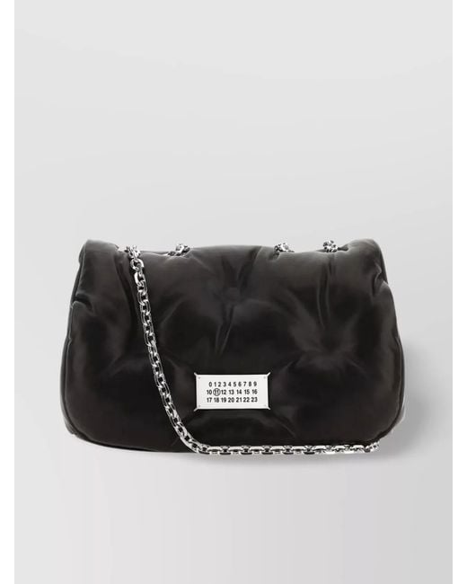 Maison Margiela Black Glam Slam Medium Leather Quilted Shoulder Bag