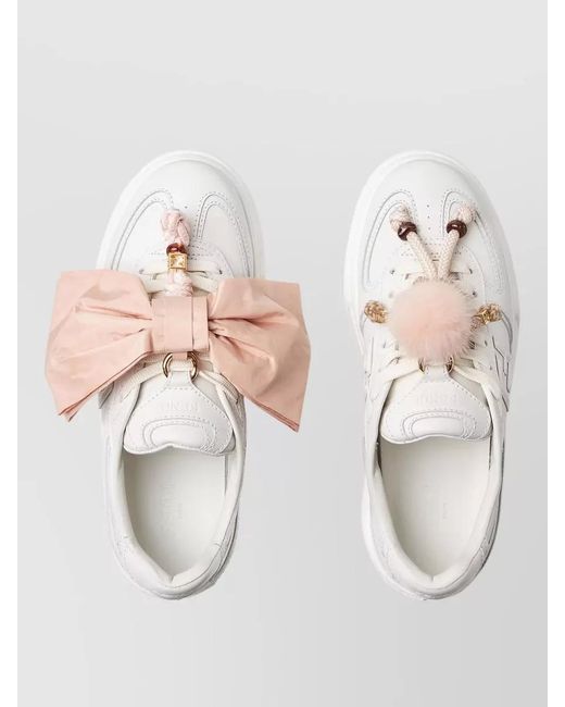 Fendi White Leather Low-Top Sneakers