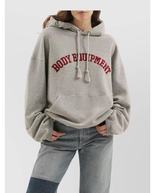 1989 STUDIO Gray Hoodie With Drawstring And Kangaroo Pocket