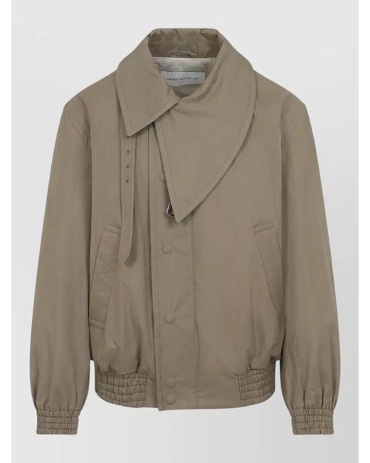 Dries Van Noten Multicolor Cotton Asymmetric Belted Bomber Jacket for men