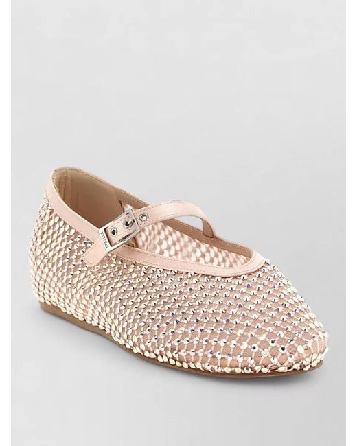 Le Silla Pink Gilda Ballet Flats Mesh Detail Design