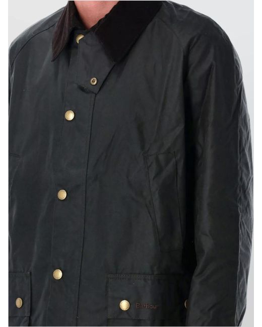 Barbour Black Waxed Cotton Lightweight Jacket for men