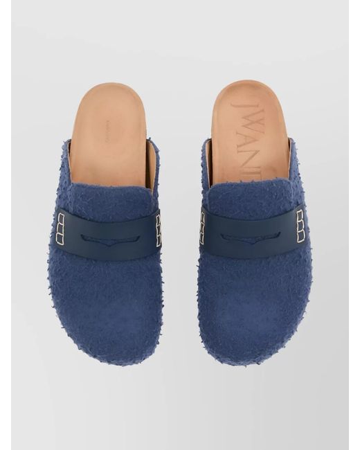 J.W. Anderson Blue Felt Loafers