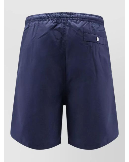 AMI Blue Beach Shorts Swimwear Featuring Back Pocket for men