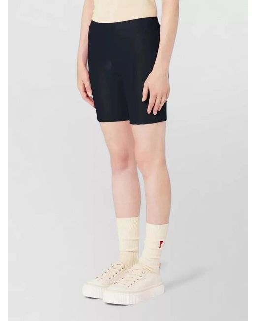 AMI Blue Cotton Shorts Knee Length Tailored Style