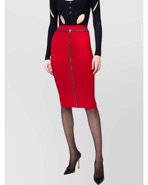 Elisabetta Franchi Red Pencil Skirt