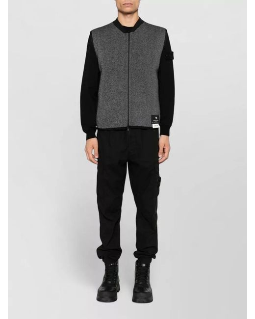 Y-3 Gray Knitted Skull Print Bomber Jacket for men