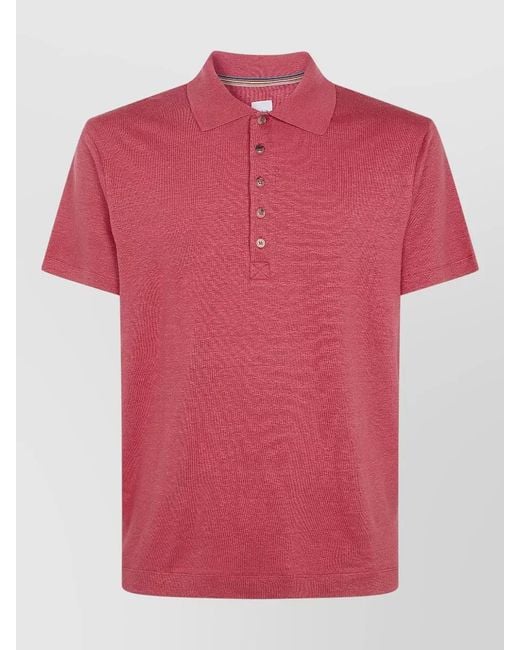 Paul Smith Pink Polo Collar Short Sleeve Top for men