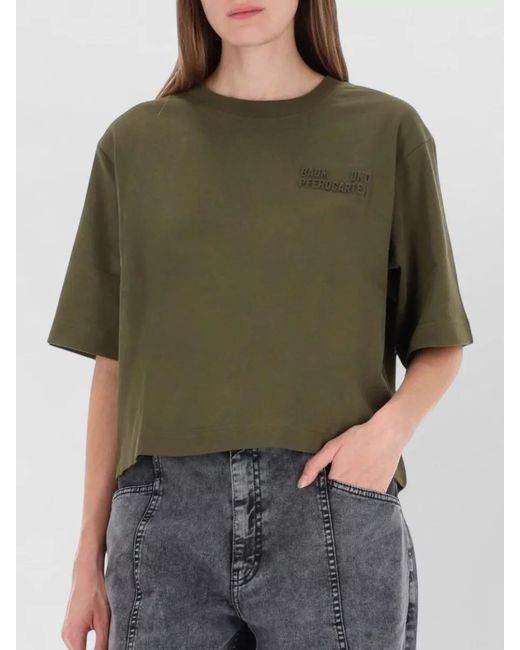 Baum und Pferdgarten Green Jiana Crew Neck Cropped Short Sleeve Top