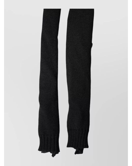 Dolce & Gabbana Black Wool Knitted Long Neck Wrap Shawl for men