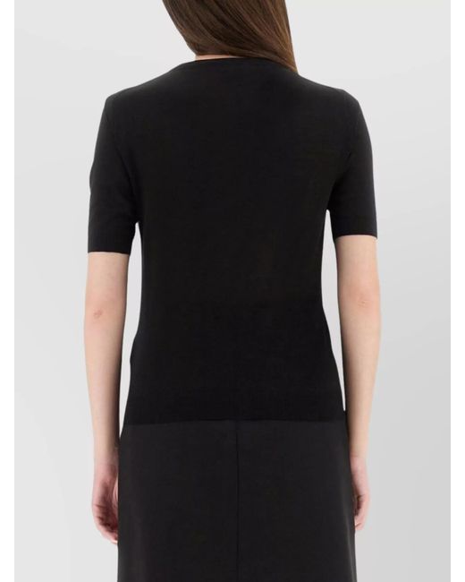 Versace Black Logo-Knit Knitted Top