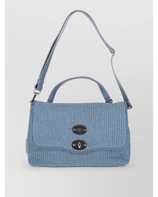 Zanellato Blue Leather Tote Bag