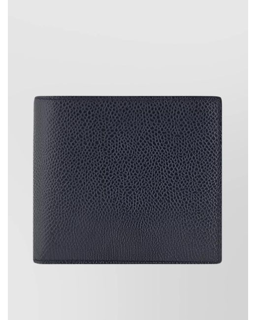Thom Browne Blue Leather Fold Wallet Textured Finish for men