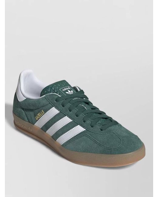 Adidas Originals Green Suede Sneakers Contrast Heel Tab Rubber Sole for men