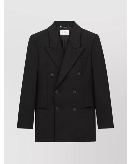 Saint Laurent Black Show Version Double-Breasted Lapel Jacket