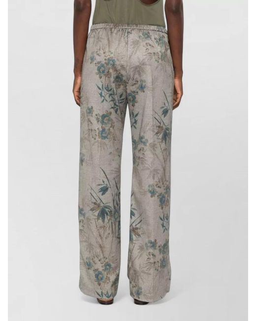 Forte_forte Gray Printed Straight-Leg Trousers
