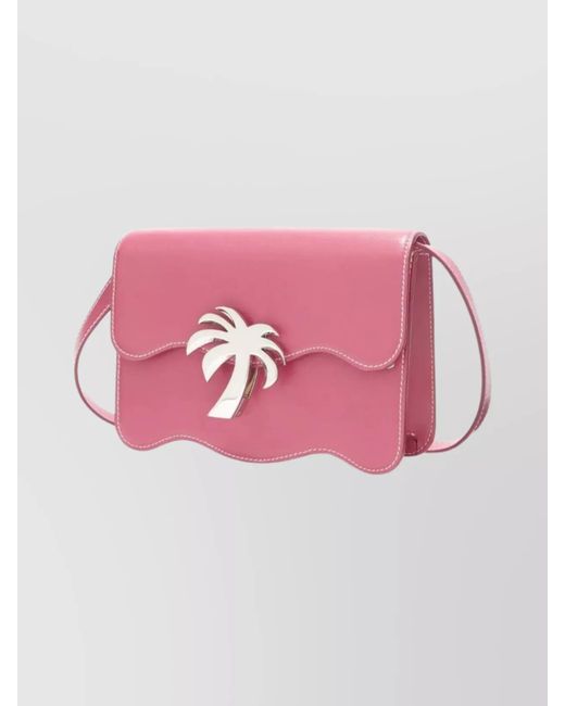 Palm Angels Pink Palm Leather Crossbody Bag